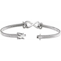 14K White 1/8 CTW Diamond Bangle 7.5" Bracelet 3