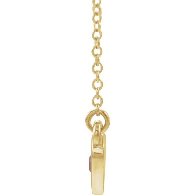 14K Yellow Pink Tourmaline Heart 16" Necklace 2