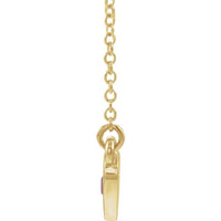 14K Yellow Pink Tourmaline Heart 16" Necklace 2