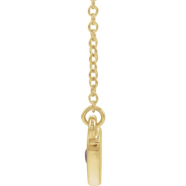 14K Yellow Amethyst Heart 16" Necklace 2