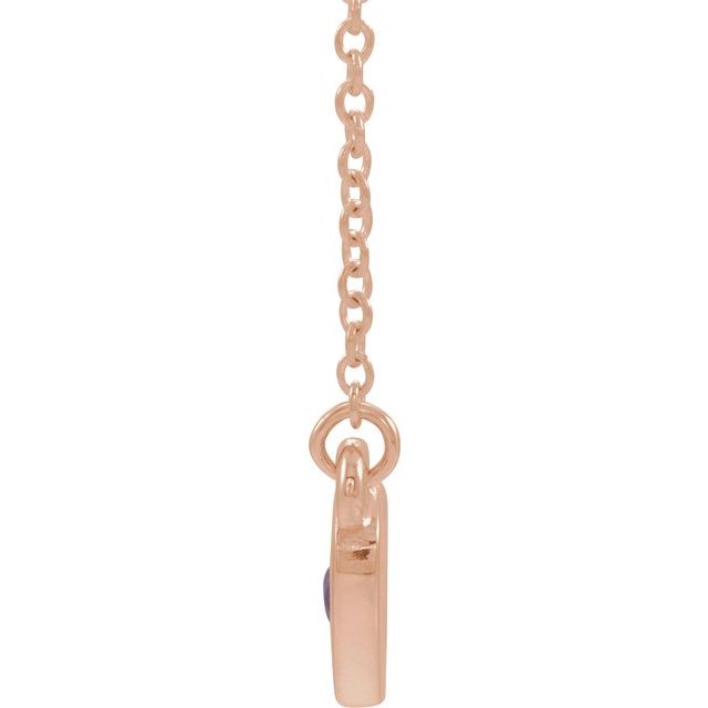 14K Rose Amethyst Heart 16" Necklace 2