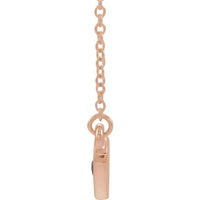 14K Rose Amethyst Heart 16" Necklace 2