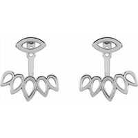 Sterling Silver Geometric Ear Jacket Stud Earrings 2
