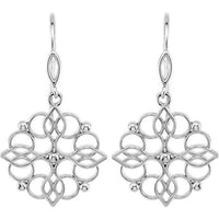 Sterling Silver 35x19 mm Floral-Inspired Earring 2