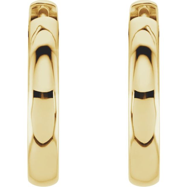 14K Yellow Gold 17.5 mm Hinged Huggie Hoop Earrings