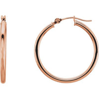 14K Rose Gold 25 mm Hoop Earrings