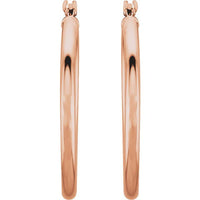 14K Rose Gold 25 mm Hoop Earrings