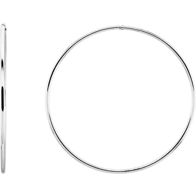 Sterling Silver 60 mm Endless Hoop Tube Earrings 1