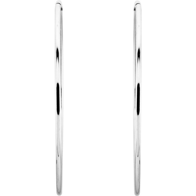 Sterling Silver 60 mm Endless Hoop Tube Earrings 2