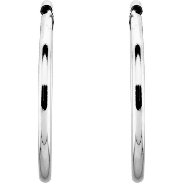 Sterling Silver 19 mm Endless Hoop Tube Earrings 2