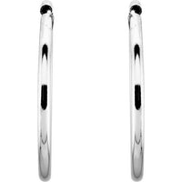 Sterling Silver 19 mm Endless Hoop Tube Earrings 2