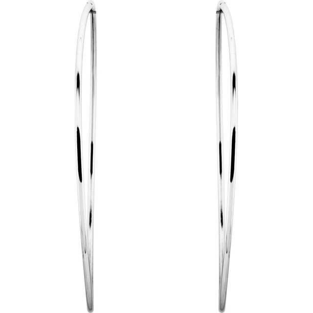 Sterling Silver 75 mm Endless Hoop Tube Earrings 2