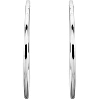 Sterling Silver 40 mm Endless Hoop Tube Earrings 2