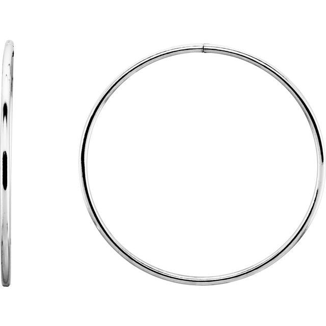 Sterling Silver 45 mm Endless Hoop Tube Earrings 1