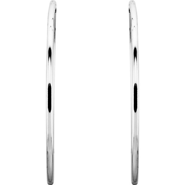 Sterling Silver 45 mm Endless Hoop Tube Earrings 2