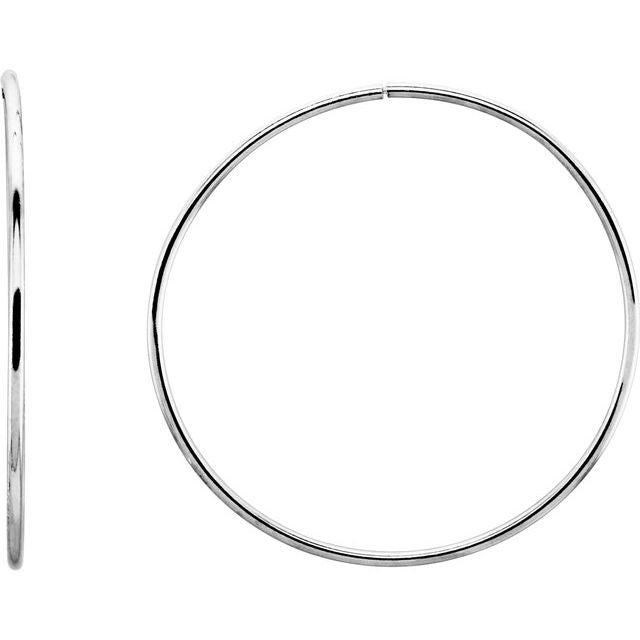 Sterling Silver 51 mm Endless Hoop Tube Earrings 1