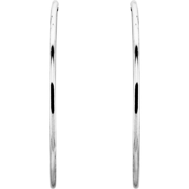 Sterling Silver 51 mm Endless Hoop Tube Earrings 2