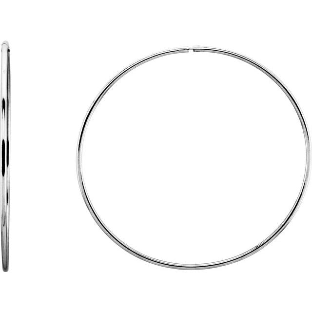 Sterling Silver 65 mm Endless Hoop Tube Earrings 1