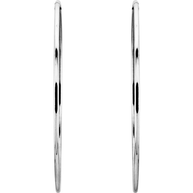 Sterling Silver 65 mm Endless Hoop Tube Earrings 2