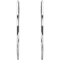 Sterling Silver 65 mm Endless Hoop Tube Earrings 2