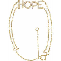 14K Yellow 1/4 CTW Diamond Hope 5-7" Bracelet 1