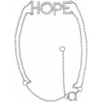 14K White 1/4 CTW Diamond Hope 5-7" Bracelet 1