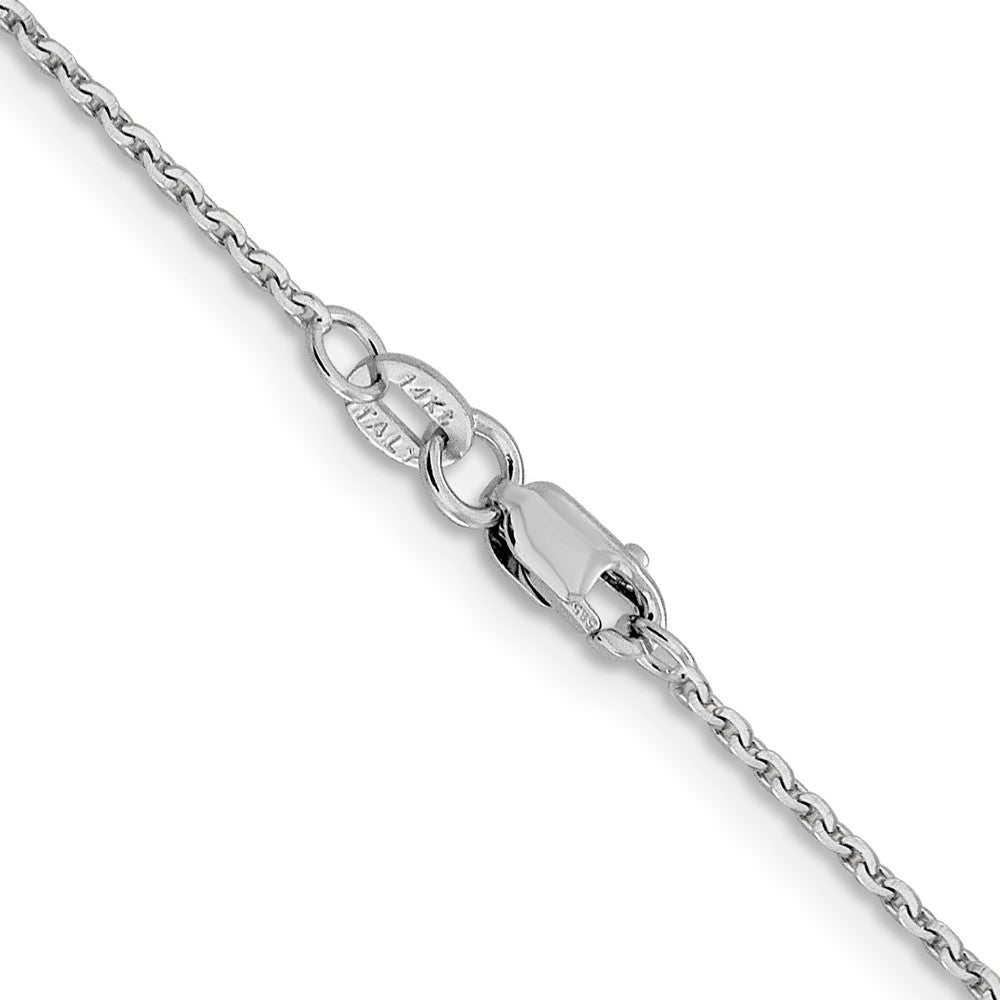 14K White Gold 1.40mm D/C Oval Link Chain