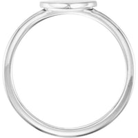 14K White Heart Engravable Ring 2