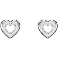 14K White Heart Earrings 2