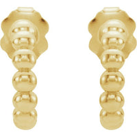14K Yellow 12 mm Beaded Hoop Earrings 1