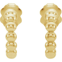 14K Yellow 12 mm Beaded Hoop Earrings 1