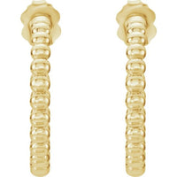 14K Yellow 21 mm Beaded Hoop Earrings 1