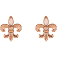 14K Rose Fleur-De-Lis Earrings 2