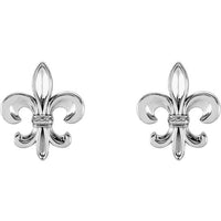 14K White Fleur-De-Lis Earrings 2
