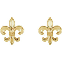 14K Yellow Fleur-De-Lis Earrings 2