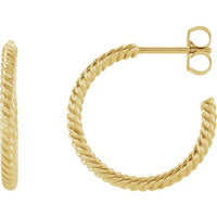 14K Yellow 17 mm Rope Hoop Earrings 1