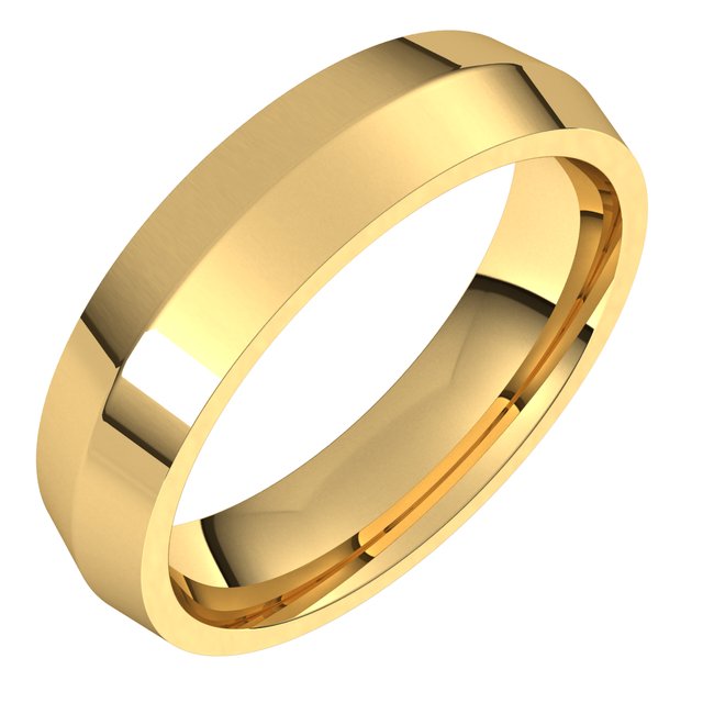 18K Yellow Gold 5 mm Knife Edge Comfort Fit Wedding Band 1
