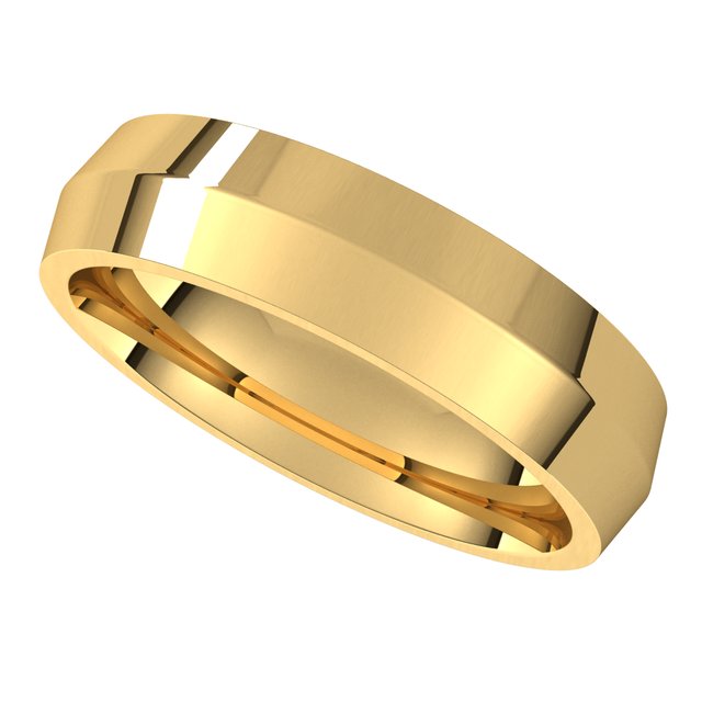 10K Yellow Gold 5 mm Knife Edge Comfort Fit Wedding Band 5