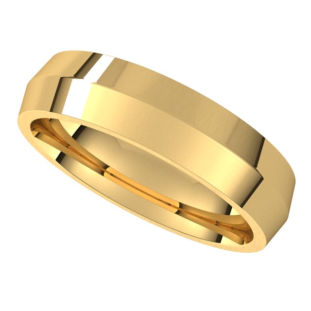 18K Yellow Gold 5 mm Knife Edge Comfort Fit Wedding Band 5