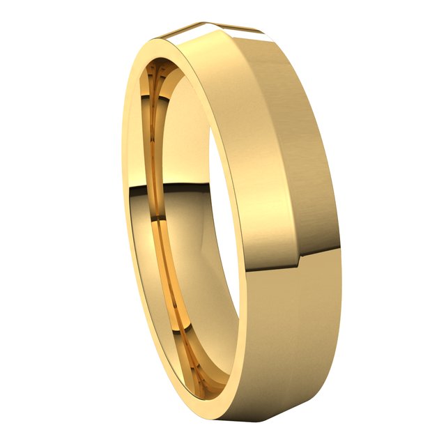 10K Yellow Gold 5 mm Knife Edge Comfort Fit Wedding Band 6