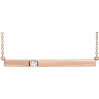 14K Rose 1/10 CTW Diamond Bar 17.5" Necklace 1