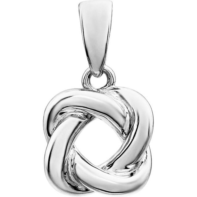 14K White Knot Design Pendant 1