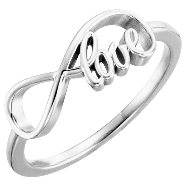 14K White Love Infinity-Inspired Ring 1