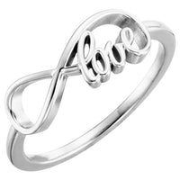 14K White Love Infinity-Inspired Ring 1