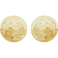 14K Yellow Hammered Disk Earrings 2