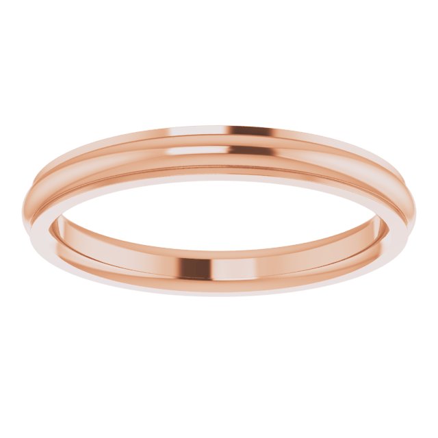 14K Rose Gold 2.5 mm Half Round Edge Comfort Fit Wedding Band 3