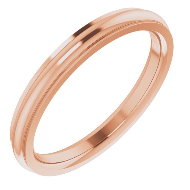 14K Rose Gold 2.5 mm Half Round Edge Comfort Fit Wedding Band 1