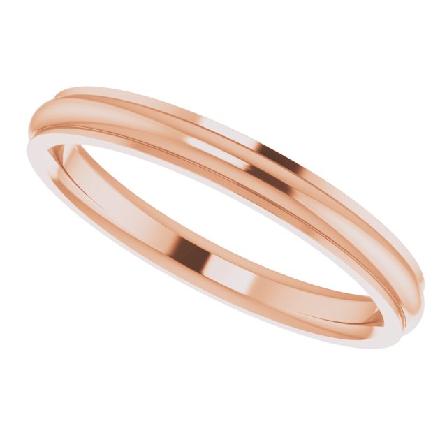 14K Rose Gold 2.5 mm Half Round Edge Comfort Fit Wedding Band 5