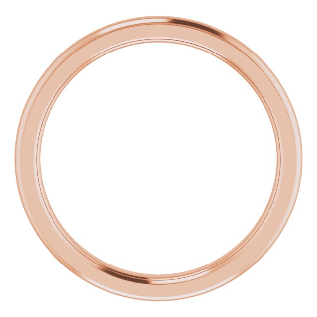 14K Rose Gold 2.5 mm Half Round Edge Comfort Fit Wedding Band 2