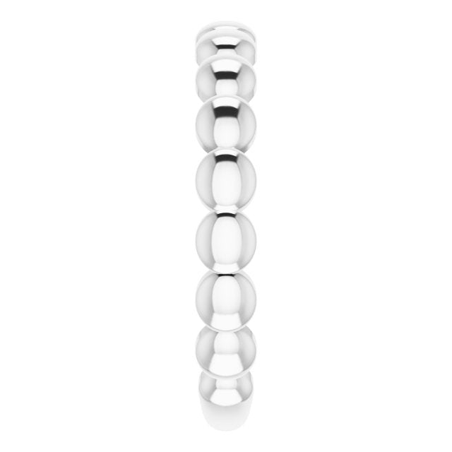 Sterling Silver Beaded Stackable Ring 4